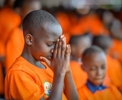 A kid is praying