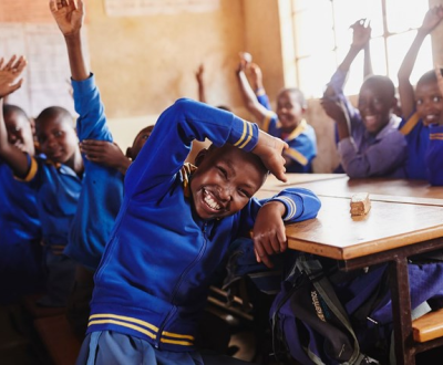 Kids playing in a classroom