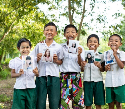 A group of kids in school uniform