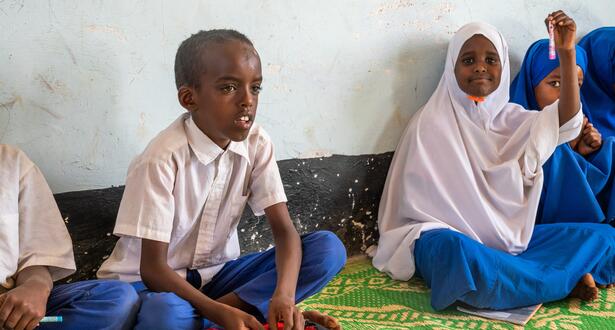 Said sitting in school in Somalia