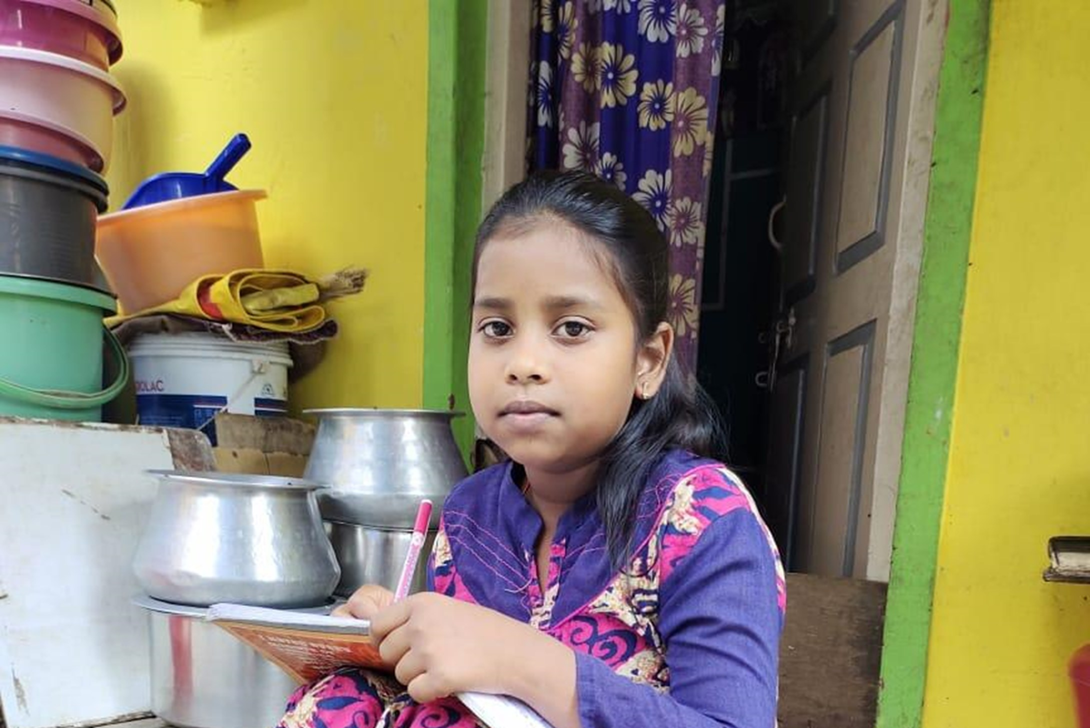 Nine year old Ashmitha, whose father was suddenly tested COVID-19 positive.