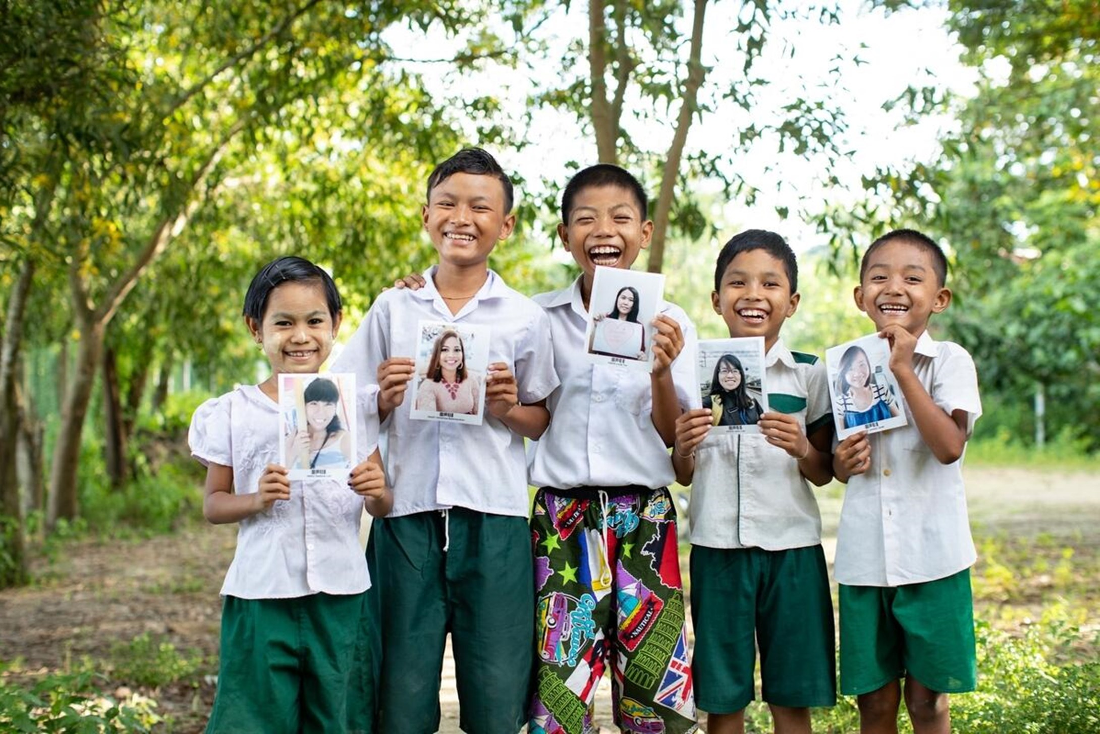 A group of kids in school uniform