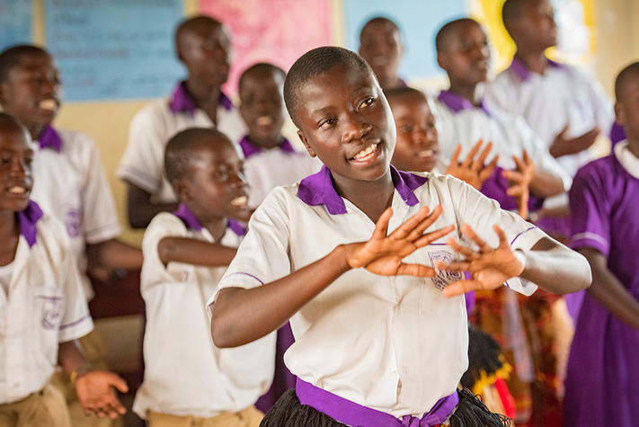 Children learning in a classroom