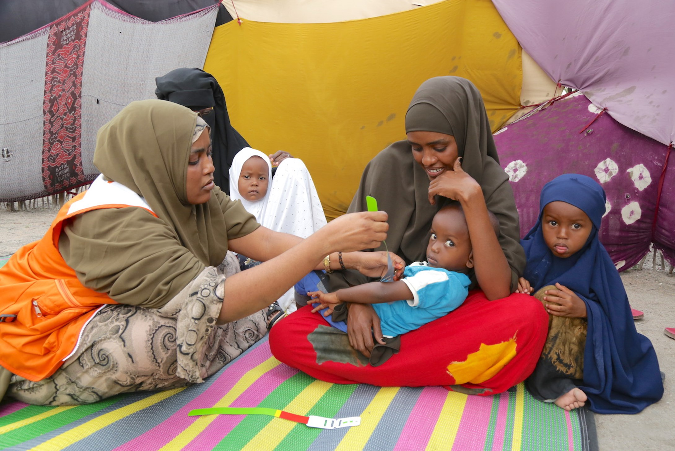 World Vision built the capacity of community health volunteers, mothers and care givers to identify children with acute malnutrition using the Mid-upper Arm Circumference (MUAC) tape